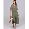 image:imageANRABESS Womens Summer Casual Maxi Dresses Ruffle Short Sleeve DressOlive