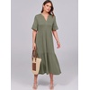 image:imageANRABESS Womens Summer Casual Maxi Dresses Ruffle Short Sleeve DressOlive