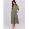 image:imageANRABESS Womens Summer Casual Maxi Dresses Ruffle Short Sleeve DressOlive