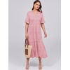 image:imageANRABESS Womens Summer Casual Maxi Dresses Ruffle Short Sleeve DressPink Floral