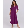 image:imageANRABESS Womens Summer Casual Maxi Dresses Ruffle Short Sleeve DressPurple