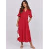 image:imageANRABESS Womens Summer Casual Maxi Dresses Ruffle Short Sleeve DressRed