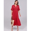 image:imageANRABESS Womens Summer Casual Maxi Dresses Ruffle Short Sleeve DressRed