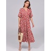 image:imageANRABESS Womens Summer Casual Maxi Dresses Ruffle Short Sleeve DressRed Floral