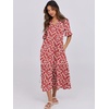 image:imageANRABESS Womens Summer Casual Maxi Dresses Ruffle Short Sleeve DressRed Floral