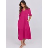 image:imageANRABESS Womens Summer Casual Maxi Dresses Ruffle Short Sleeve DressRose