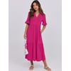 image:imageANRABESS Womens Summer Casual Maxi Dresses Ruffle Short Sleeve DressRose