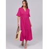 image:imageANRABESS Womens Summer Casual Maxi Dresses Ruffle Short Sleeve DressRose