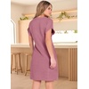 image:imageANRABESS Womens Summer Dresses Casual Short Sleeve V Neck Textured Cute Mini Tshirt Dress 2026 Spring Beach Shift Sundress Grey Pink Medium
