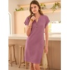 image:imageANRABESS Womens Summer Dresses Casual Short Sleeve V Neck Textured Cute Mini Tshirt Dress 2026 Spring Beach Shift Sundress Grey Pink Medium