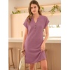image:imageANRABESS Womens Summer Dresses Casual Short Sleeve V Neck Textured Cute Mini Tshirt Dress 2026 Spring Beach Shift Sundress Grey Pink Medium