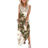 image:imageANRABESS Womens Summer Maxi Dress Sleeveless Casual Sundress with PocketsBrownbeige