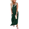 image:imageANRABESS Womens Summer Maxi Dress Sleeveless Casual Sundress with PocketsDark Green