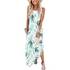 image:imageANRABESS Womens Summer Maxi Dress Sleeveless Casual Sundress with PocketsFloral Green White