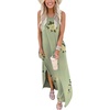 image:imageANRABESS Womens Summer Maxi Dress Sleeveless Casual Sundress with PocketsFloral Pea Green