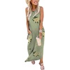image:imageANRABESS Womens Summer Maxi Dress Sleeveless Casual Sundress with PocketsFloral Pea Green