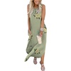 image:imageANRABESS Womens Summer Maxi Dress Sleeveless Casual Sundress with PocketsFloral Pea Green