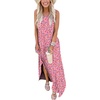 image:imageANRABESS Womens Summer Maxi Dress Sleeveless Casual Sundress with PocketsFloral Pink