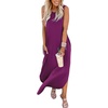 image:imageANRABESS Womens Summer Maxi Dress Sleeveless Casual Sundress with PocketsFuchsia
