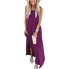 image:imageANRABESS Womens Summer Maxi Dress Sleeveless Casual Sundress with PocketsFuchsia