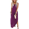 image:imageANRABESS Womens Summer Maxi Dress Sleeveless Casual Sundress with PocketsFuchsia
