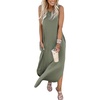 image:imageANRABESS Womens Summer Maxi Dress Sleeveless Casual Sundress with PocketsOlive