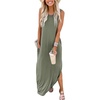 image:imageANRABESS Womens Summer Maxi Dress Sleeveless Casual Sundress with PocketsOlive