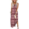 image:imageANRABESS Womens Summer Maxi Dress Sleeveless Casual Sundress with PocketsPrint Red