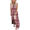 image:imageANRABESS Womens Summer Maxi Dress Sleeveless Casual Sundress with PocketsPrint Red