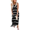 image:imageANRABESS Womens Summer Maxi Dress Sleeveless Casual Sundress with PocketsStripe Black White