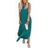 image:imageANRABESS Womens Summer Maxi Dress Sleeveless Casual Sundress with PocketsTeal Blue