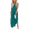 image:imageANRABESS Womens Summer Maxi Dress Sleeveless Casual Sundress with PocketsTeal Blue