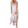 image:imageANRABESS Womens Summer Maxi Dress Sleeveless Casual Sundress with PocketsTie Dye Rainbow