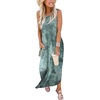 image:imageANRABESS Womens Summer Maxi Dress Sleeveless Casual Sundress with PocketsTie Dye Tea Green