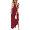 image:imageANRABESS Womens Summer Maxi Dress Sleeveless Casual Sundress with PocketsWinered