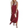 image:imageANRABESS Womens Summer Maxi Dress Sleeveless Casual Sundress with PocketsWinered