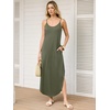 image:imageANRABESS Womens Summer Maxi Dress Spaghetti Strap Sundress with PocketsArmy Green