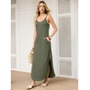 image:imageANRABESS Womens Summer Maxi Dress Spaghetti Strap Sundress with PocketsArmy Green
