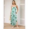 image:imageANRABESS Womens Summer Maxi Dress Spaghetti Strap Sundress with PocketsGreen Leaf