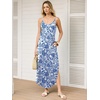 image:imageANRABESS Womens Summer Maxi Dress Spaghetti Strap Sundress with PocketsIndigo Paisley