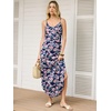 image:imageANRABESS Womens Summer Maxi Dress Spaghetti Strap Sundress with PocketsNavy Pink Floral