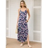 image:imageANRABESS Womens Summer Maxi Dress Spaghetti Strap Sundress with PocketsNavy Pink Floral