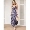 image:imageANRABESS Womens Summer Maxi Dress Spaghetti Strap Sundress with PocketsNavy Pink Floral