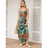 image:imageANRABESS Womens Summer Maxi Dress Spaghetti Strap Sundress with PocketsOrange Teal Leaf