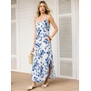 image:imageANRABESS Womens Summer Maxi Dress Spaghetti Strap Sundress with PocketsWhite Blue Floral