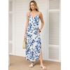 image:imageANRABESS Womens Summer Maxi Dress Spaghetti Strap Sundress with PocketsWhite Blue Floral