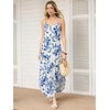 image:imageANRABESS Womens Summer Maxi Dress Spaghetti Strap Sundress with PocketsWhite Blue Floral