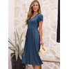 image:imageANRABESS Womens Summer Patel Short Sleeve Midi Dress with PocketsBlue