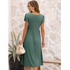 image:imageANRABESS Womens Summer Patel Short Sleeve Midi Dress with PocketsGreen
