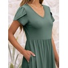 image:imageANRABESS Womens Summer Patel Short Sleeve Midi Dress with PocketsGreen